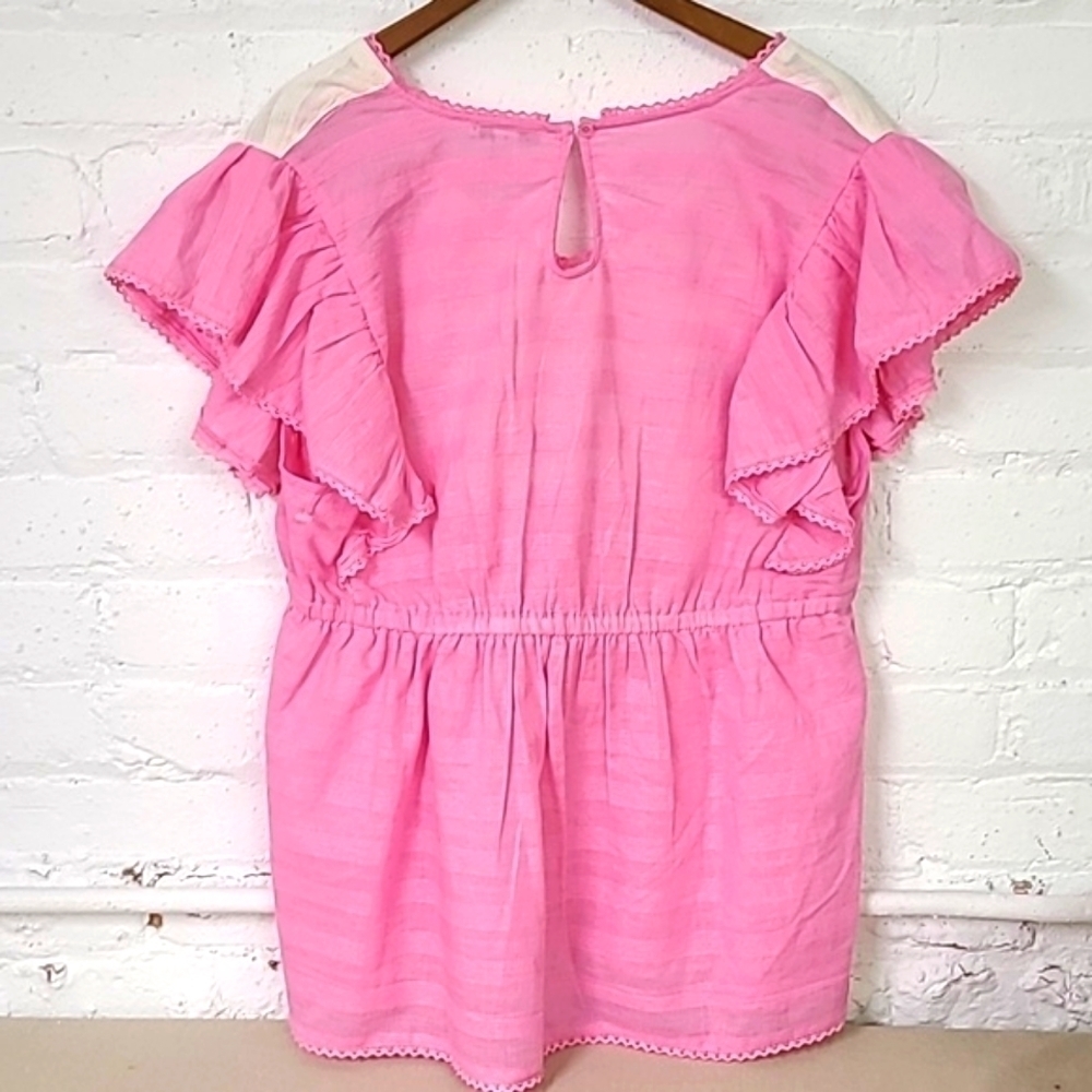 Cato Pink Embroidered Floral Yoke Tunic - Picture 6 of 7
